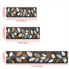 VIKAMA Leaf Pattern Gradient Grey Kitchen Rug - Waterproof Doormat & Bedroom Runner Carpet
