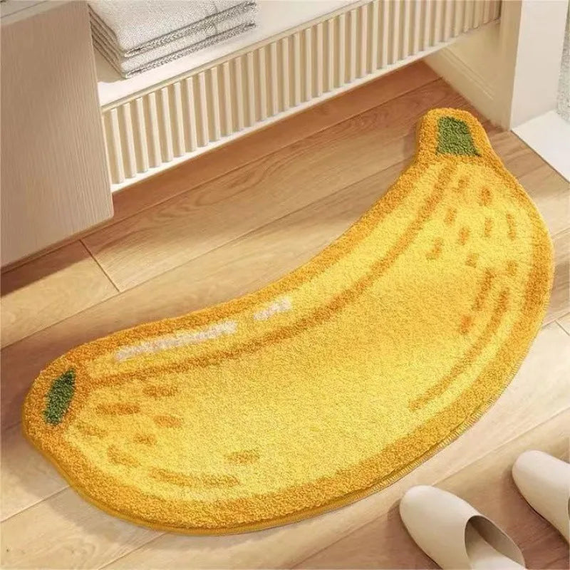 VIKAMA Fruit Pattern Imitation Cashmere Carpet - Warm Washable Bathroom Door Mat & Porch Rug - Hom Haven
