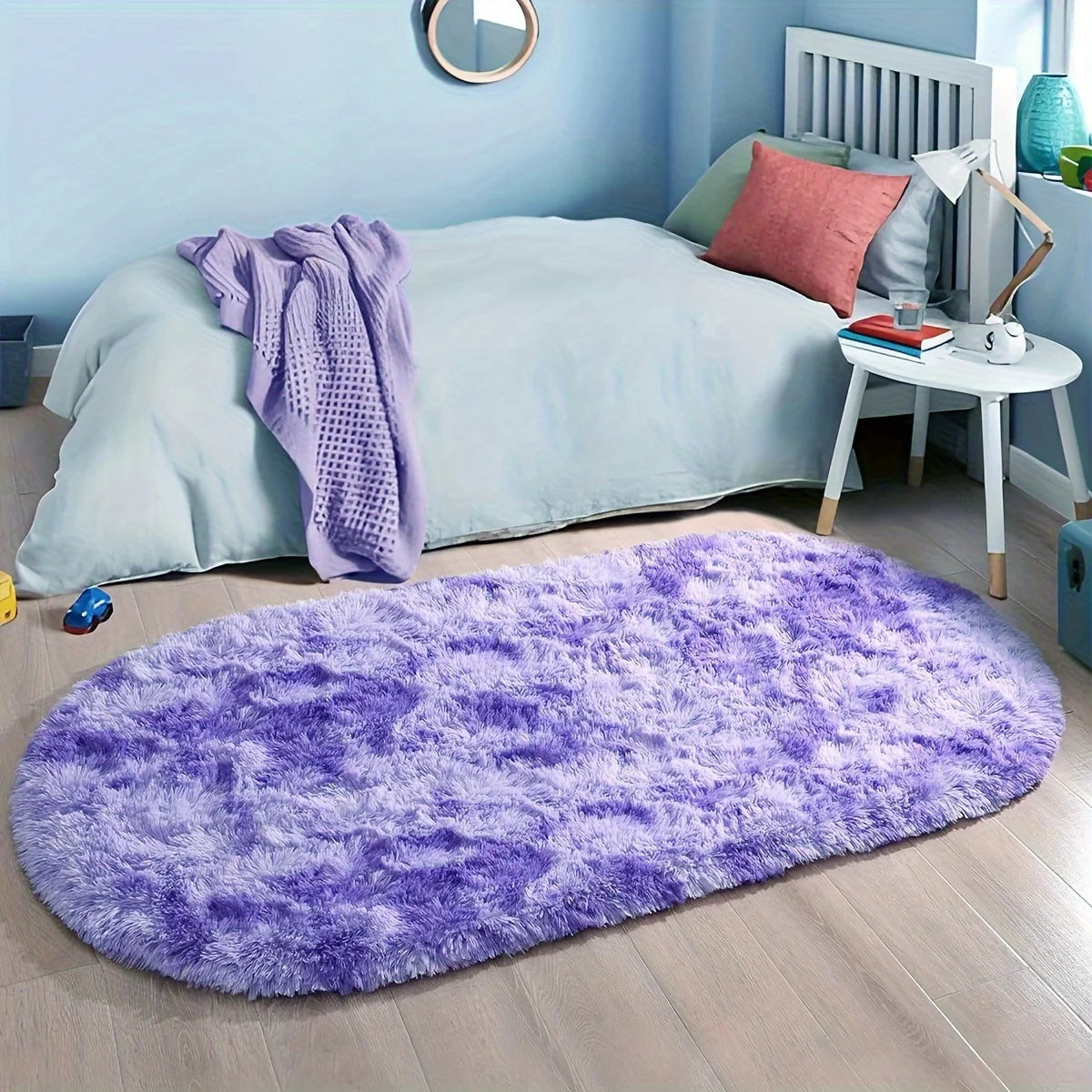 VIKAMA Grey Dense Silk Carpet - Warm Long Hair Soft Floor Mat for Bedroom, Living Room & Sofa - Hom Haven