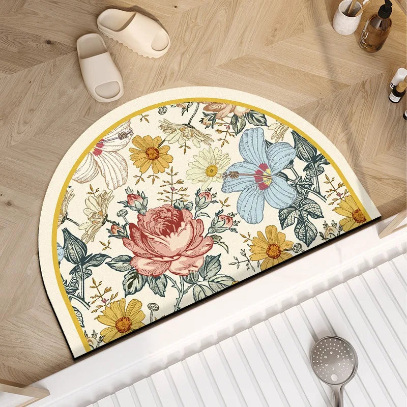 VIKAMA Diatomite Non-Slip Bathroom & Kitchen Mat - Quick Dry Absorbent Machine Washable Floor Rug - Hom Haven