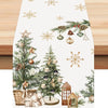 Christmas Snowflakes Xmas Trees Holly Table Runner Party Decor Winter Holiday Kitchen Dining Table Runner Christmas Decorations