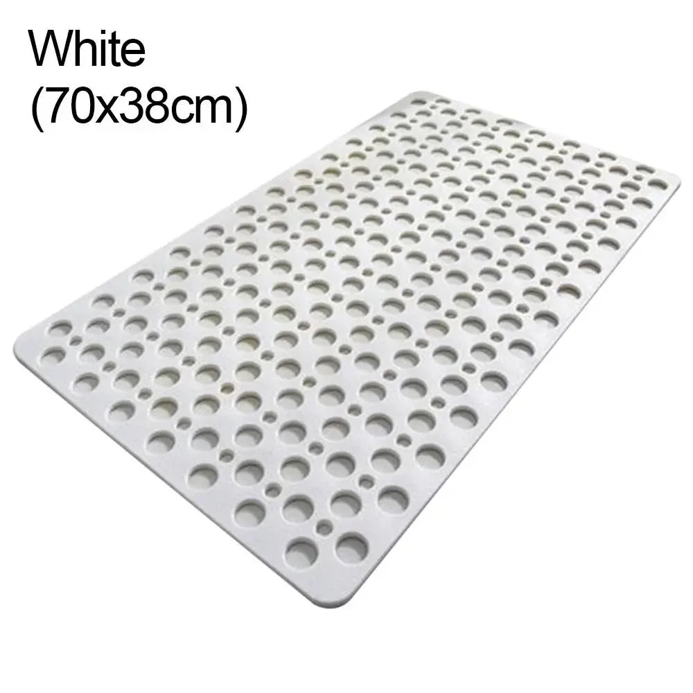 Non-Slip Bath Mat with Drain Holes & Suction Cups - Easy Clean Bathtub Mat Bathroom Accessory - Hom Haven