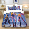 3pcs/set K-Pop Bedding Set Demon Hunters Colorful Print Polyester Student Dormitory Bed Sheet Duvet Cover Kid Gift Home Textile