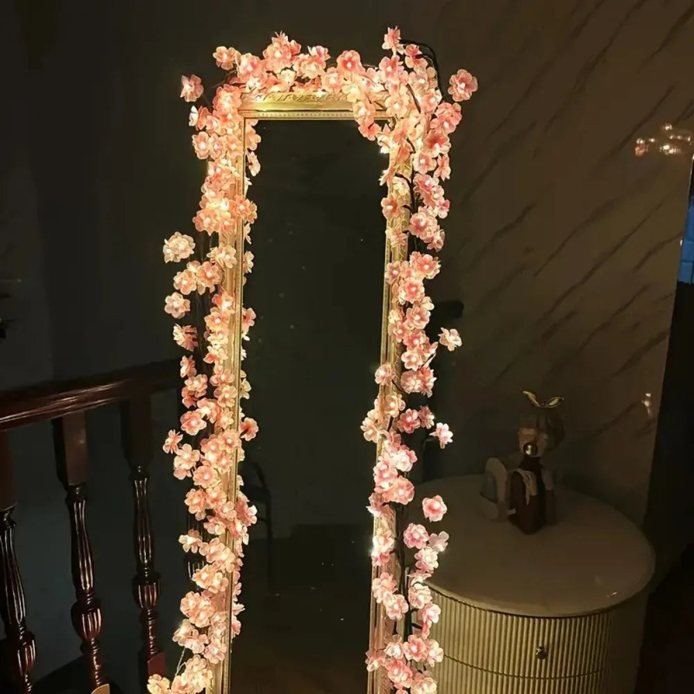 Cherry Blossom Vine Lights 72/96 LEDs USB 8 Modes Indoor Decor