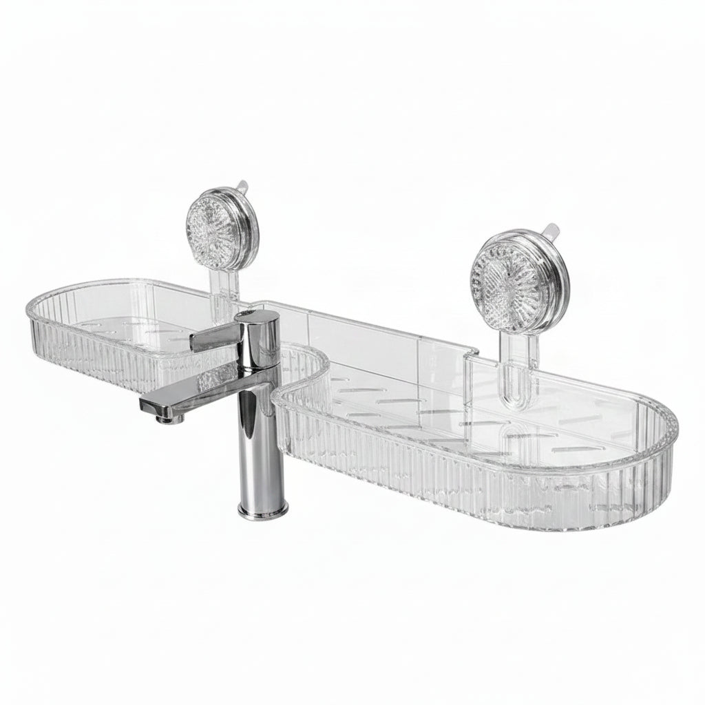 Wall-Mounted Suction Cup Bathroom Storage Rack