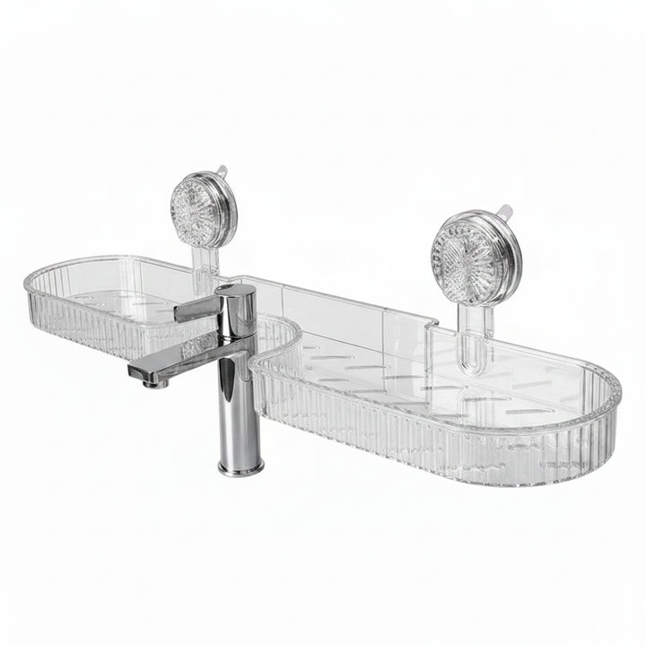 Wall-Mounted Suction Cup Bathroom Storage Rack