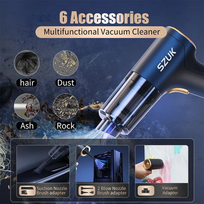 Mini Portable Wireless Car Vacuum Cleaner Strong Suction Handheld - Hom Haven