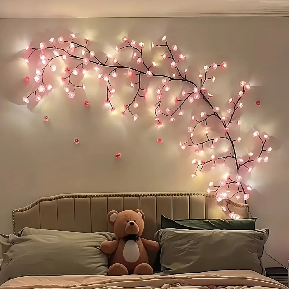 Cherry Blossom Vine Lights 72/96 LEDs USB 8 Modes Indoor Decor