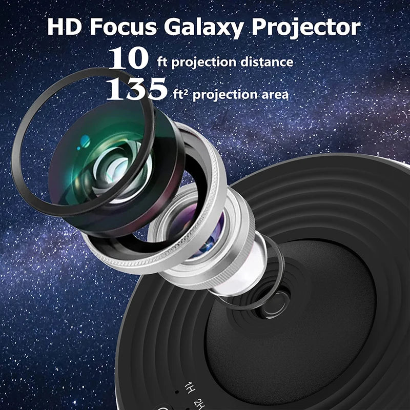 Galaxy Starry Sky Projector 360° Rotating Night Light for Bedroom Decor