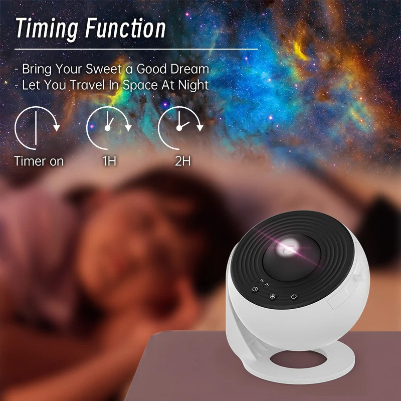 Galaxy Starry Sky Projector 360° Rotating Night Light for Bedroom Decor