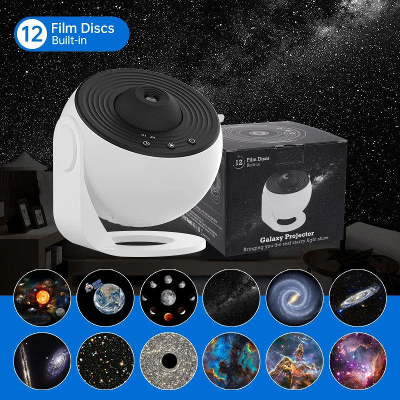 Galaxy Starry Sky Projector 360° Rotating Night Light for Bedroom Decor