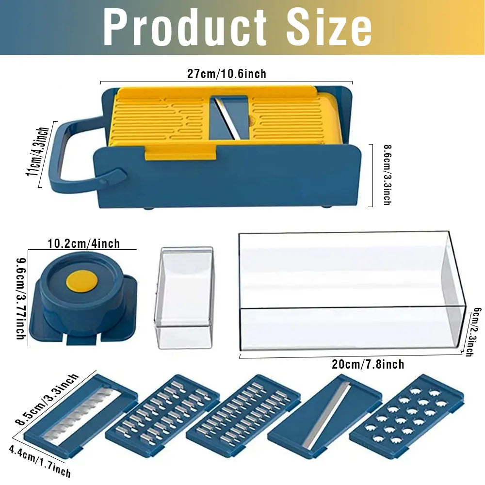 9-in-1 Vegetable Cutter & Slicer with Drain Basket