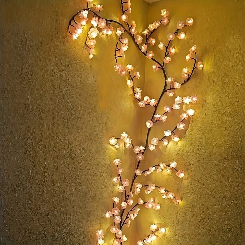 Cherry Blossom Vine Lights 72/96 LEDs USB 8 Modes Indoor Decor