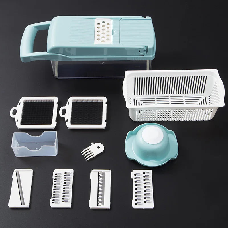 9-in-1 Vegetable Cutter & Slicer with Drain Basket