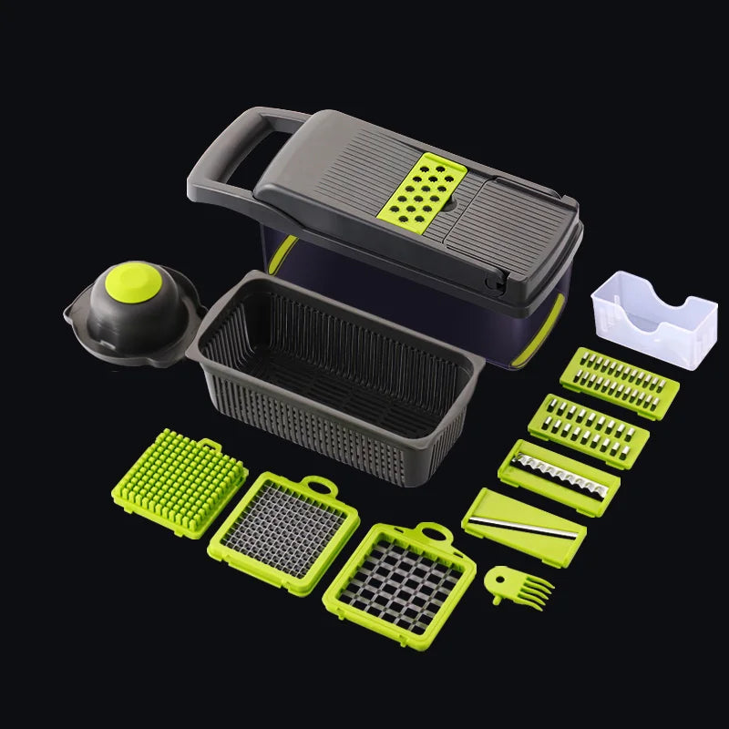9-in-1 Vegetable Cutter & Slicer with Drain Basket