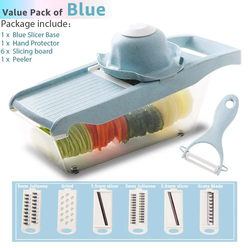 9-in-1 Vegetable Cutter & Slicer with Drain Basket