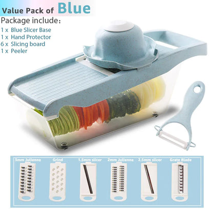 9-in-1 Vegetable Cutter & Slicer with Drain Basket - Hom Haven