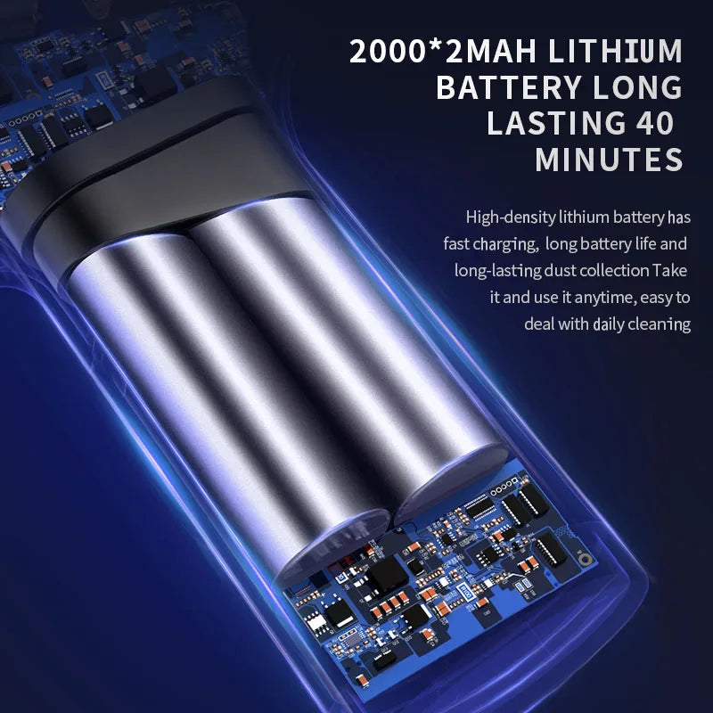 Cordless Mini Car Vacuum Cleaner 8000Pa Portable Handheld with Battery
