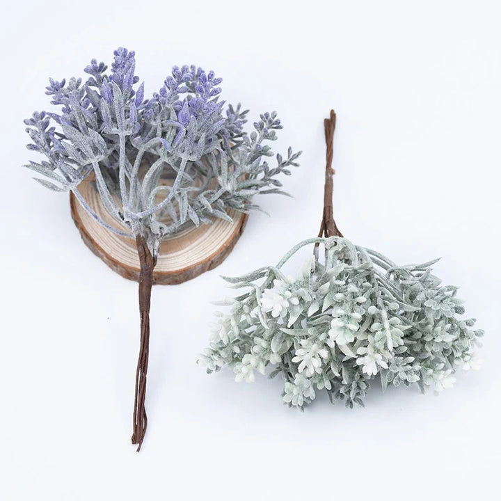 6PCS Artificial Plastic Flowers Christmas Decorations Vases for Home Wedding Party Fake Plants Gifts Box Diy Wreath Scrapbooking