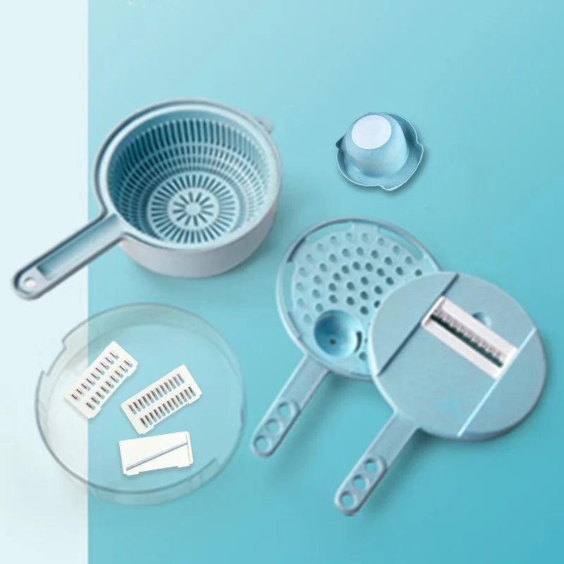 9-in-1 Vegetable Cutter & Slicer with Drain Basket
