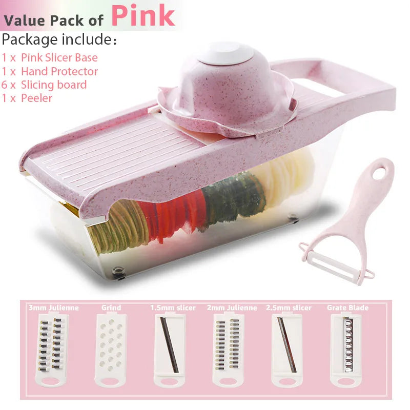9-in-1 Vegetable Cutter & Slicer with Drain Basket