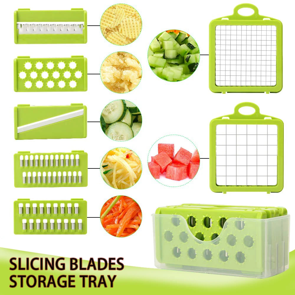 9-in-1 Vegetable Cutter & Slicer with Drain Basket