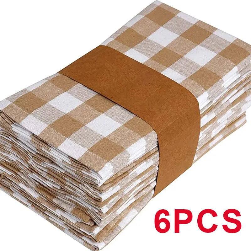 Set Of 6/12/24 40x40cm Tablecloth Napkins, Durable Polyester Thickened Pads, Reusable Kitchen, Dining, Holiday Decorations