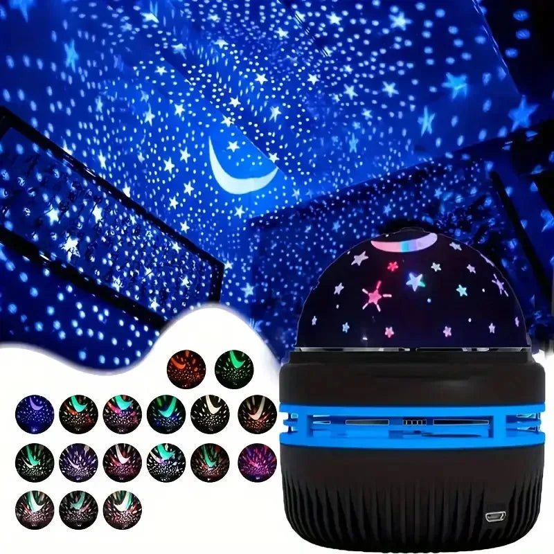 LED Starry Sky Night Light USB Projector - Magic Ball Moon & Star Atmosphere Lamp for Home & Room Decor - Hom Haven