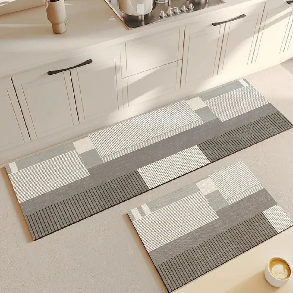 VIKAMA Multi-Functional Non-Slip Kitchen & Bathroom Mat - Water Absorbent, Stylish Patterned Carpet