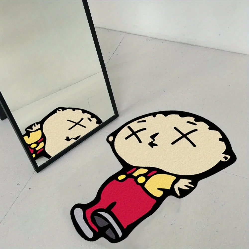 VIKAMA Humorous Cartoon Character Carpet - Soft Anti-Slip Bedroom & Living Room Floor Mat