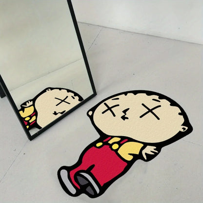 VIKAMA Humorous Cartoon Character Carpet - Soft Anti-Slip Bedroom & Living Room Floor Mat - Hom Haven
