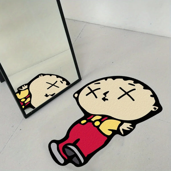 VIKAMA Humorous Cartoon Character Carpet - Soft Anti-Slip Bedroom & Living Room Floor Mat - Hom Haven