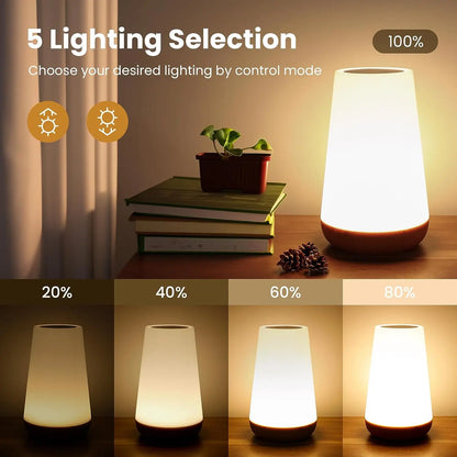 13-Color Changing RGB Night Light - Remote Control Touch USB Rechargeable Dimmable Bedside Table Lamp - Hom Haven