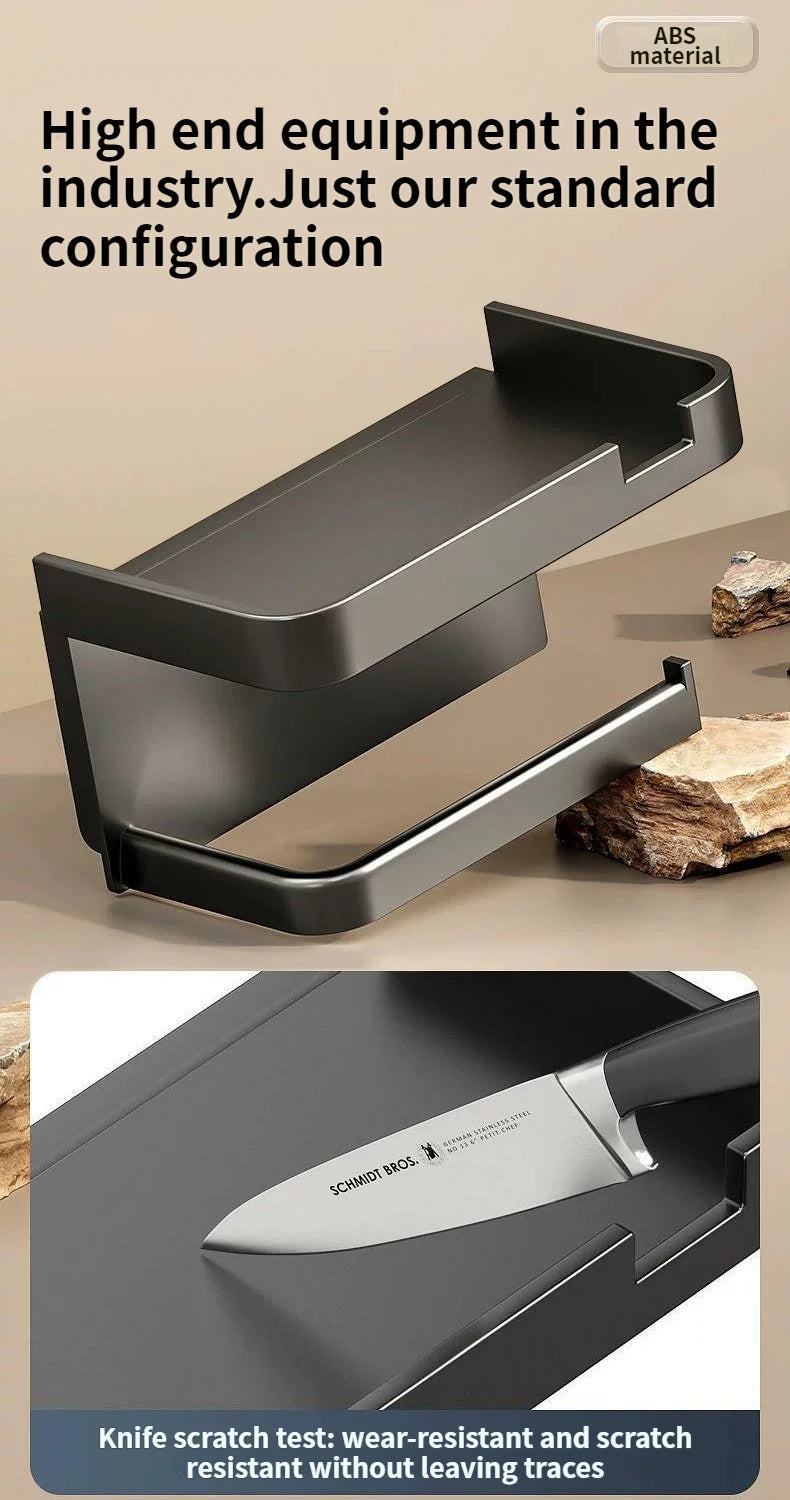 Toilet Paper Holder & Storage Rack - Plastic Wall-Mounted Kitchen Towel, Seasoning & Phone Holder