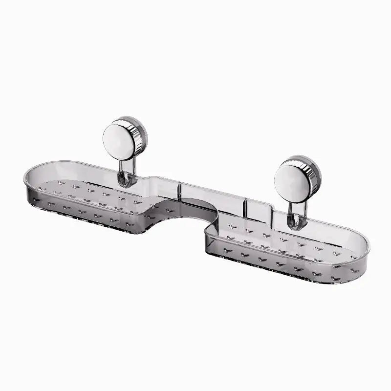 Suction Cup Bathroom Organizer Rack Wall Mounted Draining Storage Shelf