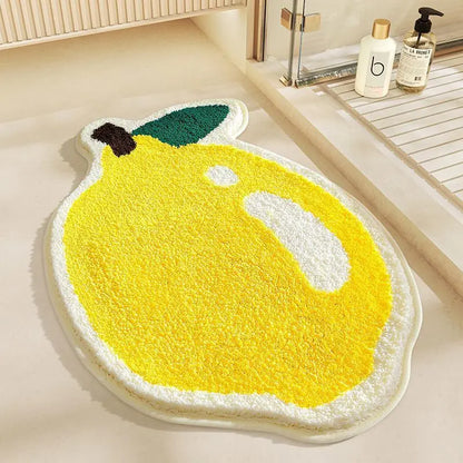 VIKAMA Fruit Pattern Imitation Cashmere Carpet - Warm Washable Bathroom Door Mat & Porch Rug - Hom Haven