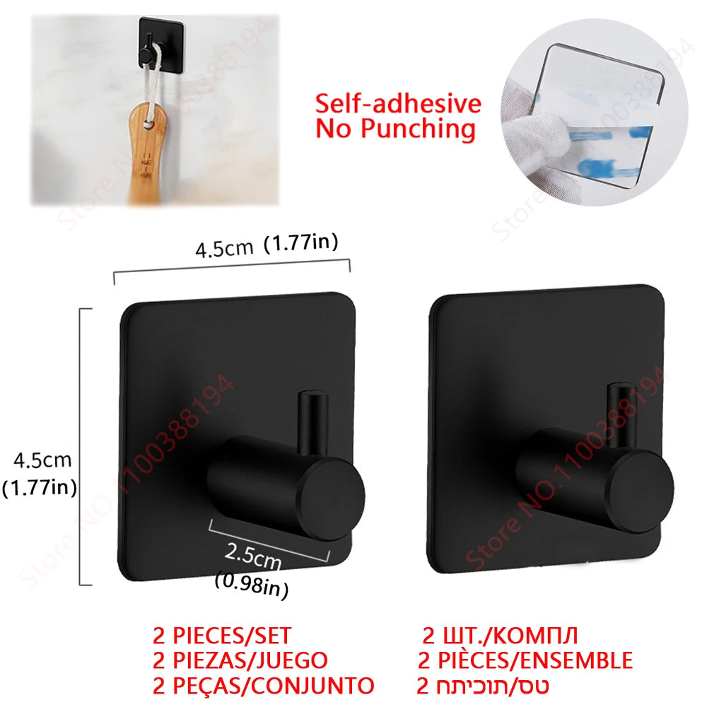 Adhesive Toilet Roll Paper Holder Organizer Wall Mount Storage Stand Kitchen Bathroom No Drill Tissue Towel Dispenser Stainless