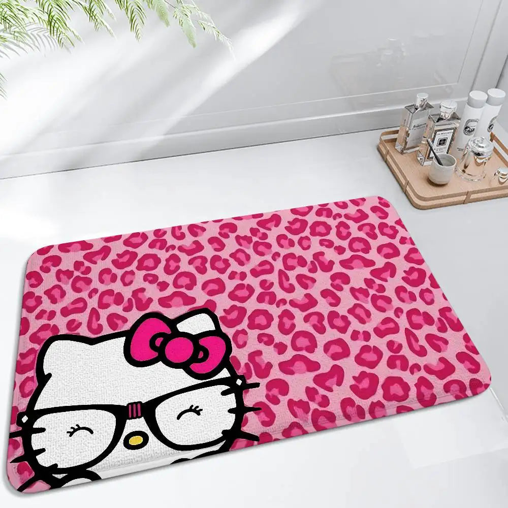 Cute H-hello-K-Kitty Floor Mat Bathroom Absorbent Mat Simple Door Dirt-resistant Mat Home Kitchen Mat Foot Mat Entry Mat