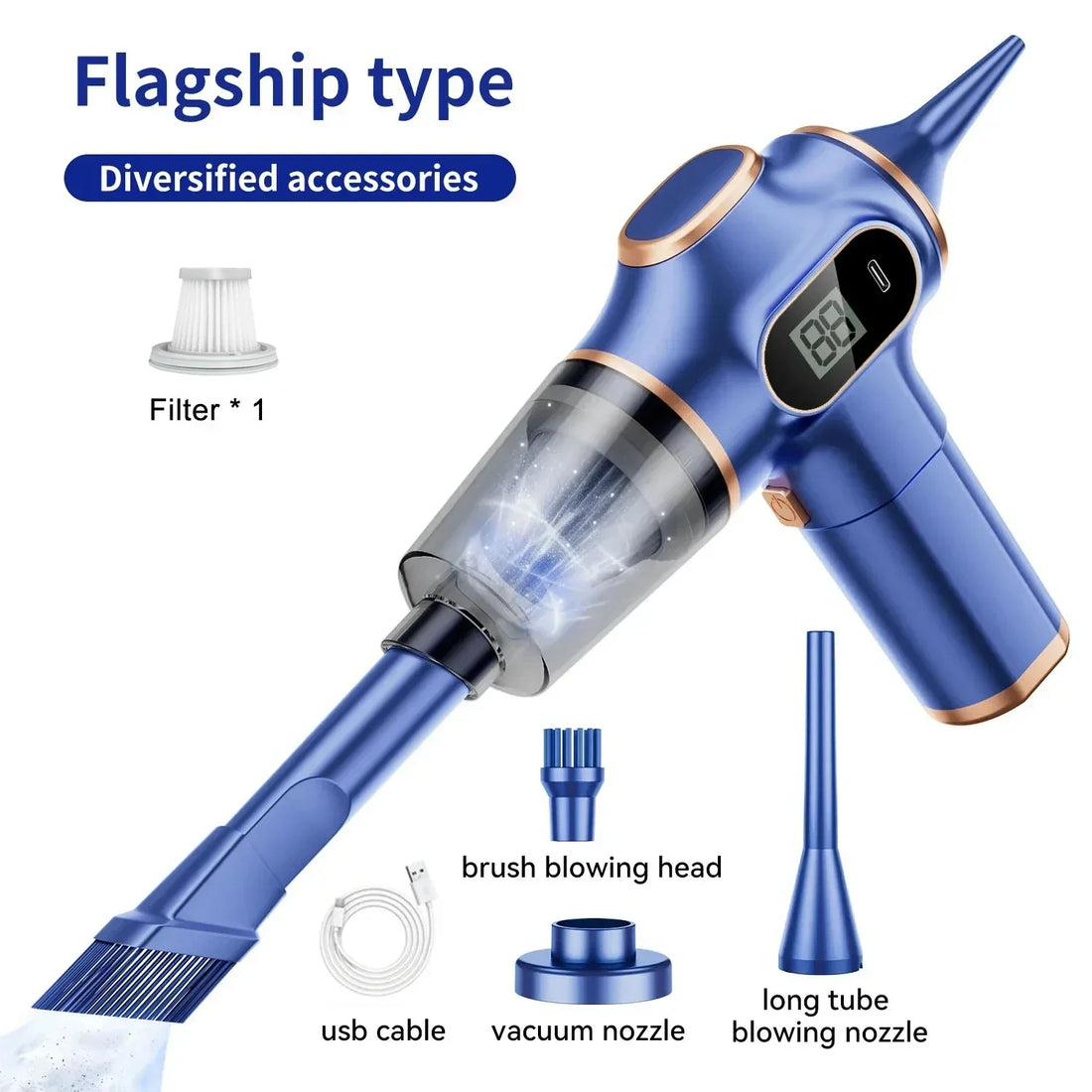 5-in-1 Wireless Vacuum Cleaner 95000Pa Handheld Car Home