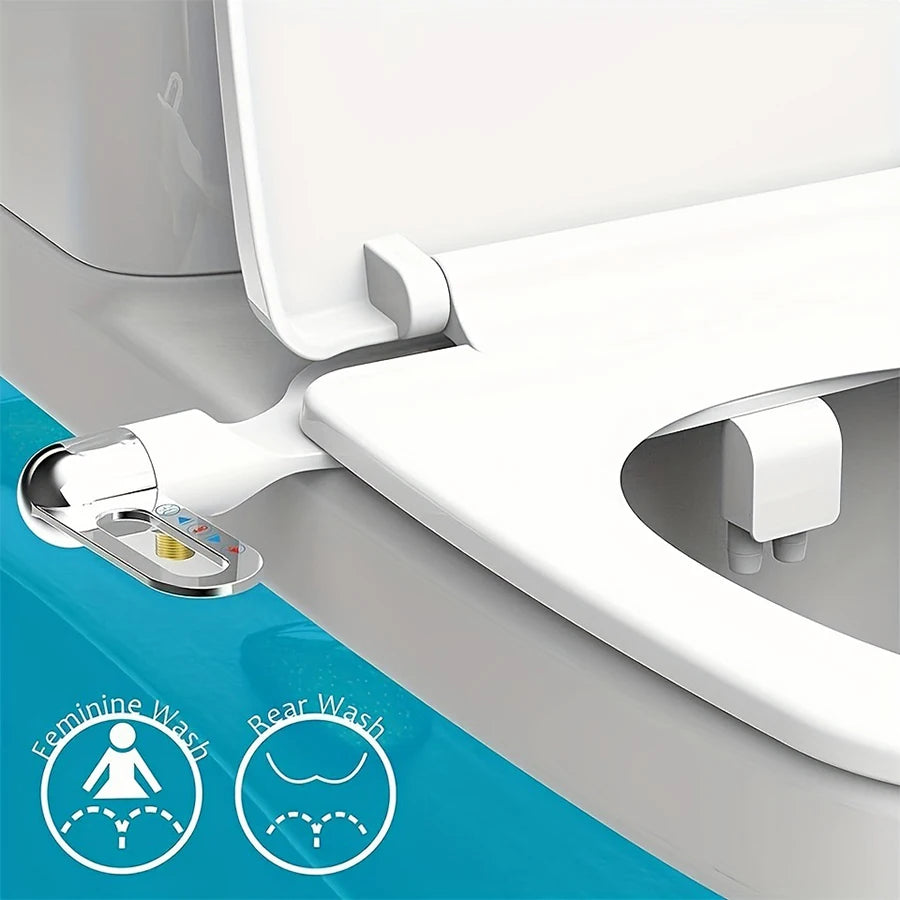 Non-Electric Bidet with Adjustable Spray Nozzle for Toilet Seat