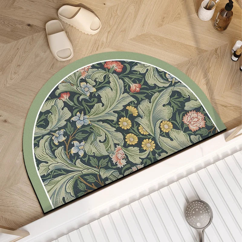 VIKAMA Diatomite Non-Slip Bathroom & Kitchen Mat - Quick Dry Absorbent Machine Washable Floor Rug - Hom Haven