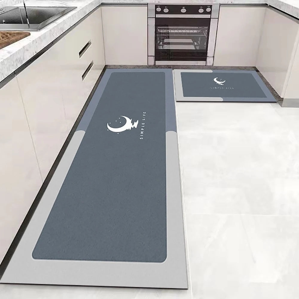 Soft Washable Kitchen Floor Mat - Anti-Slip Long Area Rug for Bedroom, Hallway & Bathroom Entrance