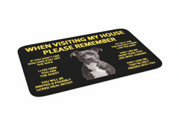 Staffordshire Bull Terrier Anti-Slip Floor Mat - Waterproof Indoor Doormat for Bathroom, Kitchen & Garden Entrance - Hom Haven