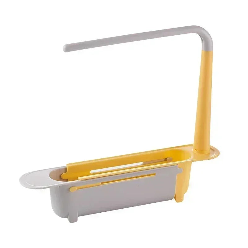 Telescopic Sink Drain Rack Adjustable Soap & Sponge Organizer