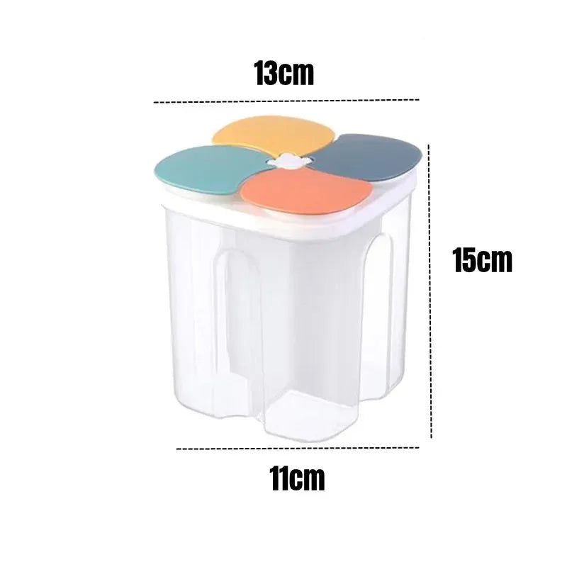 Moisture-Proof Sealed Grain Food Storage Tank - Multi-Grid Large Capacity Transparent Kitchen Organizer