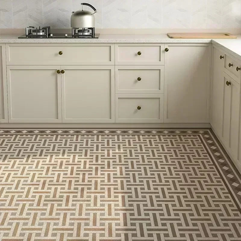 Kitchen Carpet Anti-fouling Oil-proof Grid Floor Mat Scrubbable Waterproof PVC Leather Balcony Bathroom Non-slip Rug Ковер 러그