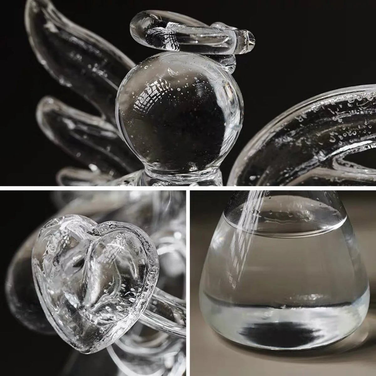 Angel Figurine Crystal Glass Vase Mini 5.5cm - Handmade Tabletop Decor for Home, Office & Wedding Gift - Hom Haven