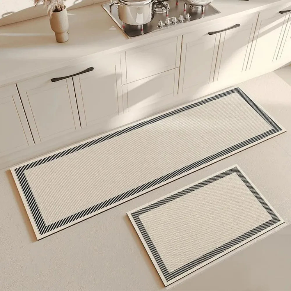 VIKAMA Multi-Functional Non-Slip Kitchen & Bathroom Mat - Water Absorbent, Stylish Patterned Carpet