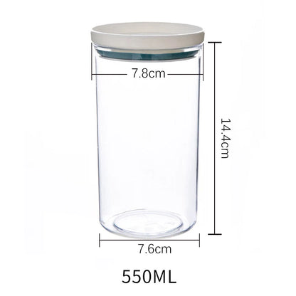 Sealed Food Grade Transparent Kitchen Storage Jar - Airtight Snack & Grain Container (250ml-700ml) - Hom Haven