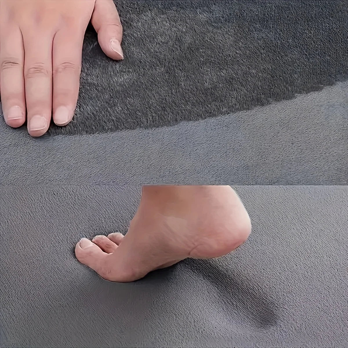 Solid Color Thick Sponge Bathroom Floor Mat - Absorbent Non-Slip Flannel Shower & Door Mat